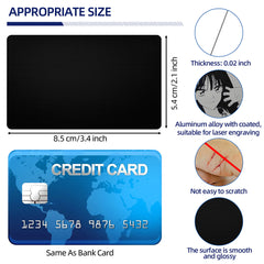 Blank Metal Business Cards – 100pcs Aluminum Laser Engraving Cards