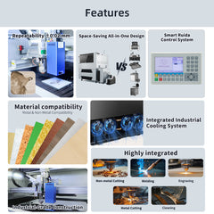 3-source laser engraving and cutting machine