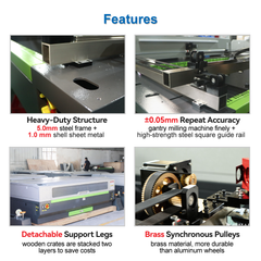 Industrial co2 laser cutter cutting 20mm thick wood plate