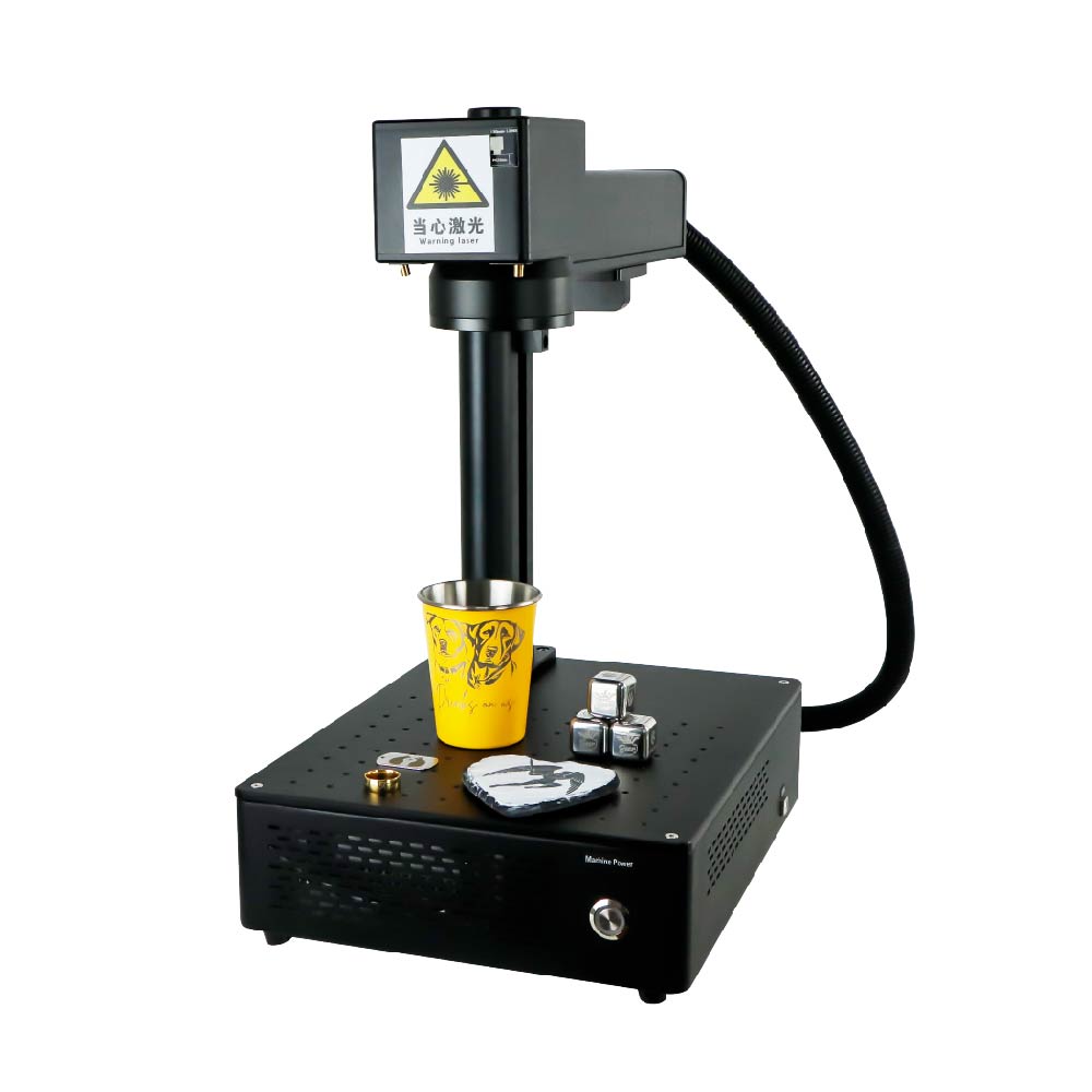 Compact integrated fiber laser engraver