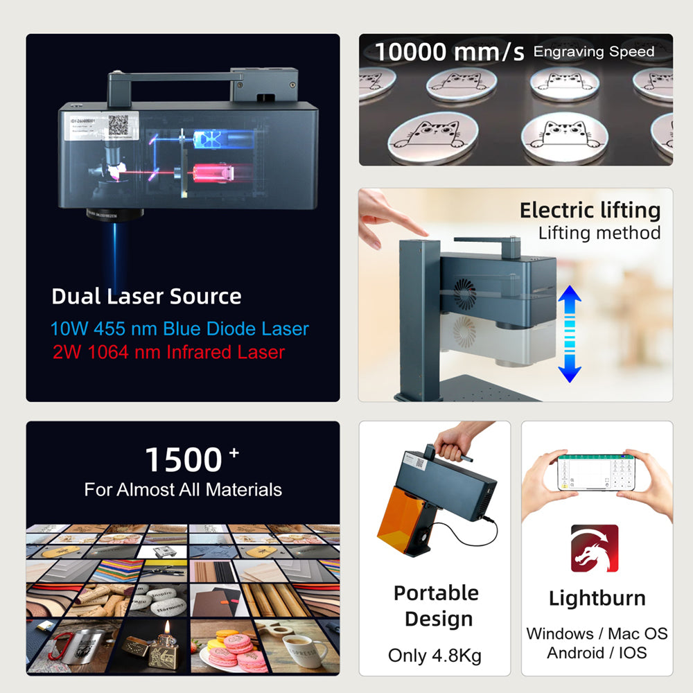dual laser engraver for acrylic and stainless steel