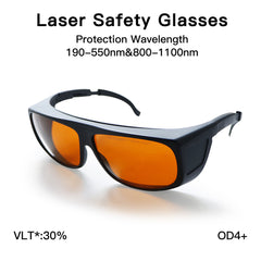 190-550 & 800-1100nm OD4+ Laser Safety Goggles