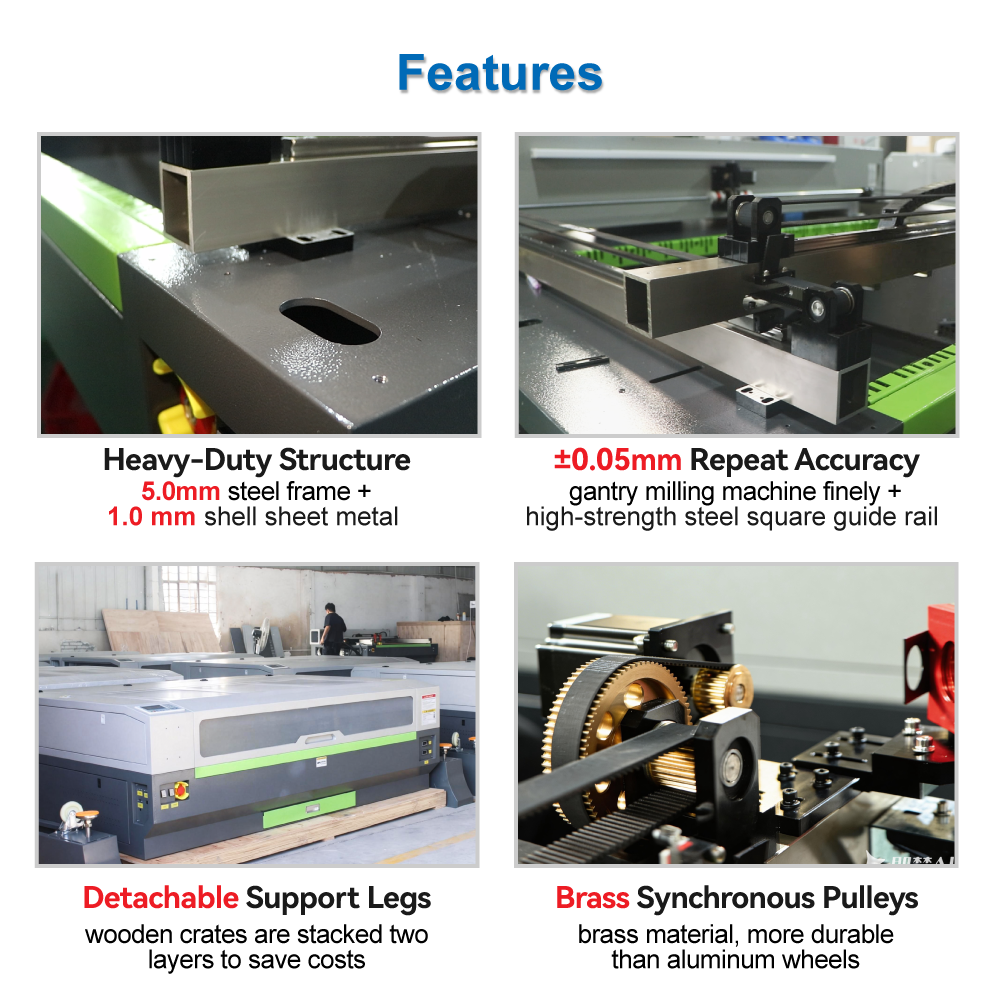 Industrial co2 laser cutter cutting 20mm thick wood plate