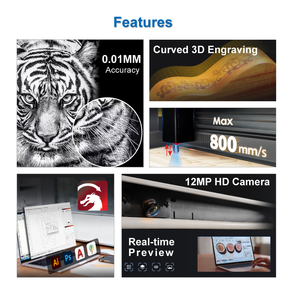 high precision desktop CO2 engraving cutter