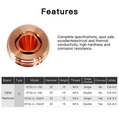 C Type Laser Nozzles D32 Series H15 M14