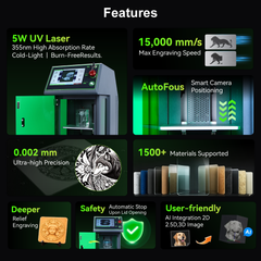 5W crystal laser engraving machine internal view