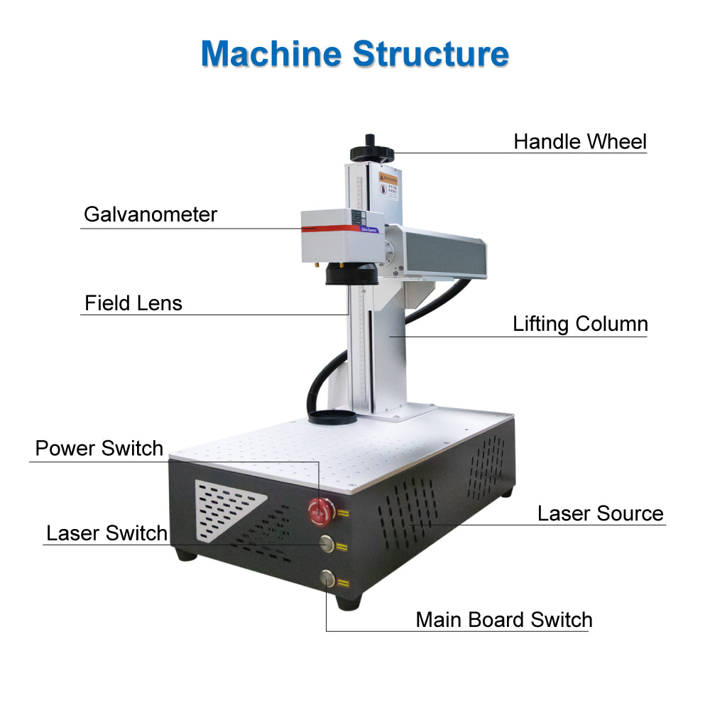 Integrated fiber laser marking machine for metal