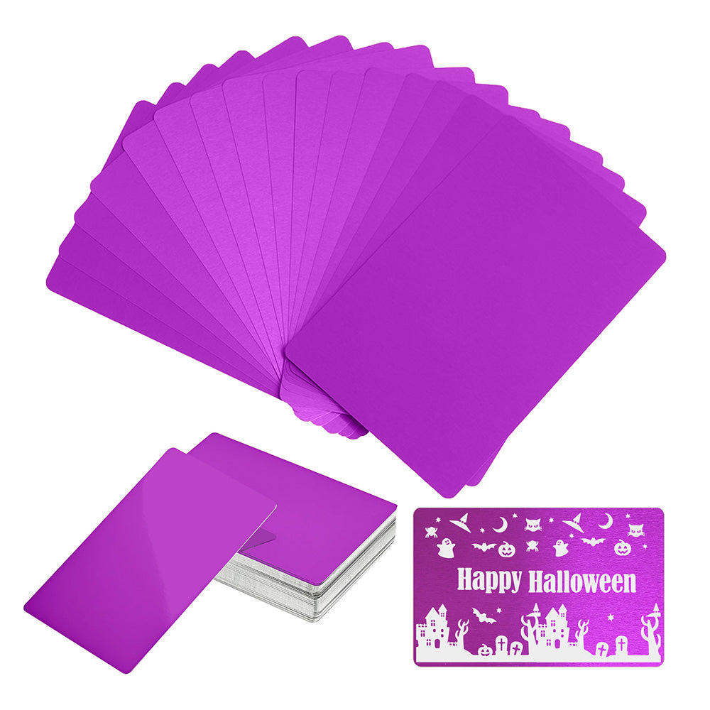 Cartes de visite en métal vierges – 100 pcs Cartes en aluminium pour gravure laser