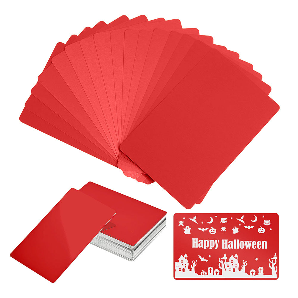 Tarjetas de Negocio Metálicas en Blanco – 100pcs Tarjetas de Aluminio para Grabado Láser