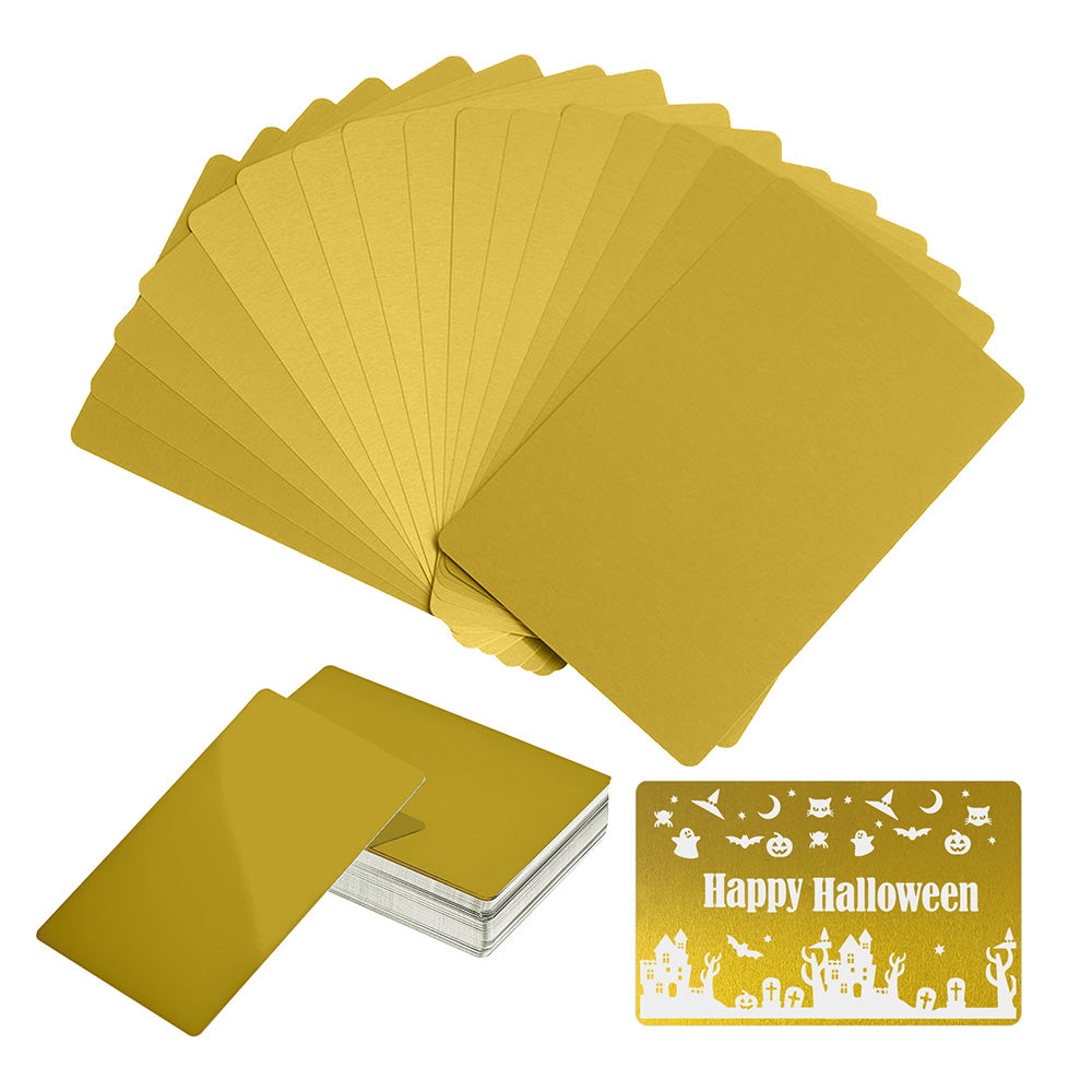 Cartes de visite en métal vierges – 100 pcs Cartes en aluminium pour gravure laser